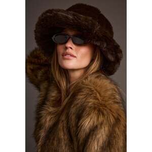 12th Tribe Bucket Down Espresso Faux Fur Hat Size O/SO/S